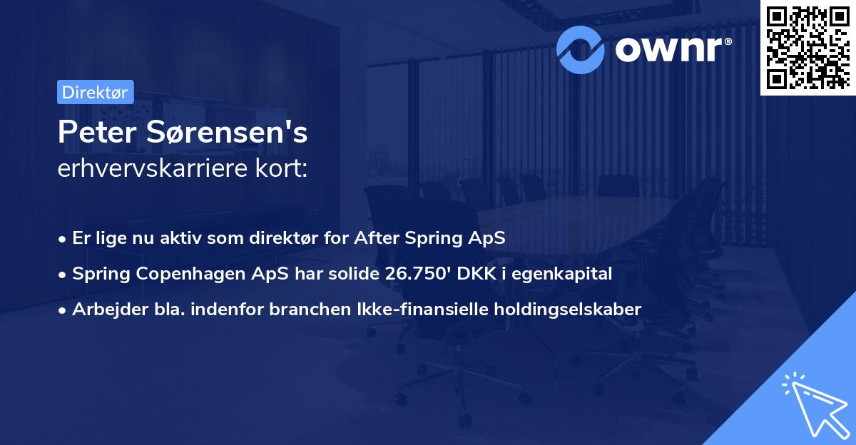 Peter Sørensen's erhvervskarriere kort