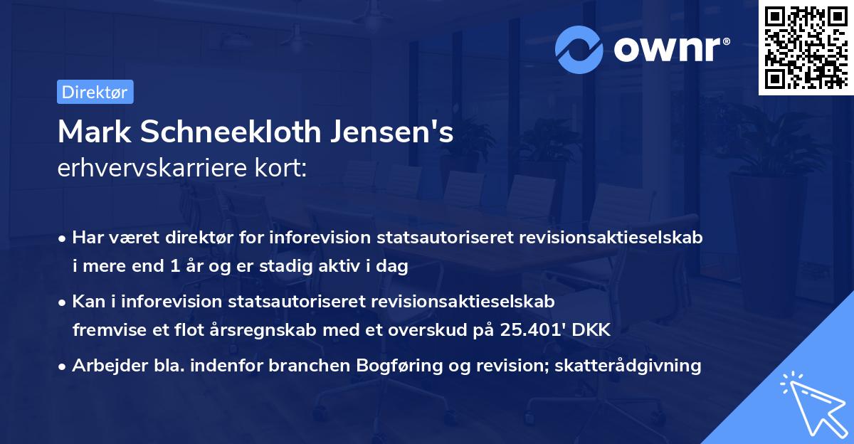 Mark Schneekloth Jensen's erhvervskarriere kort