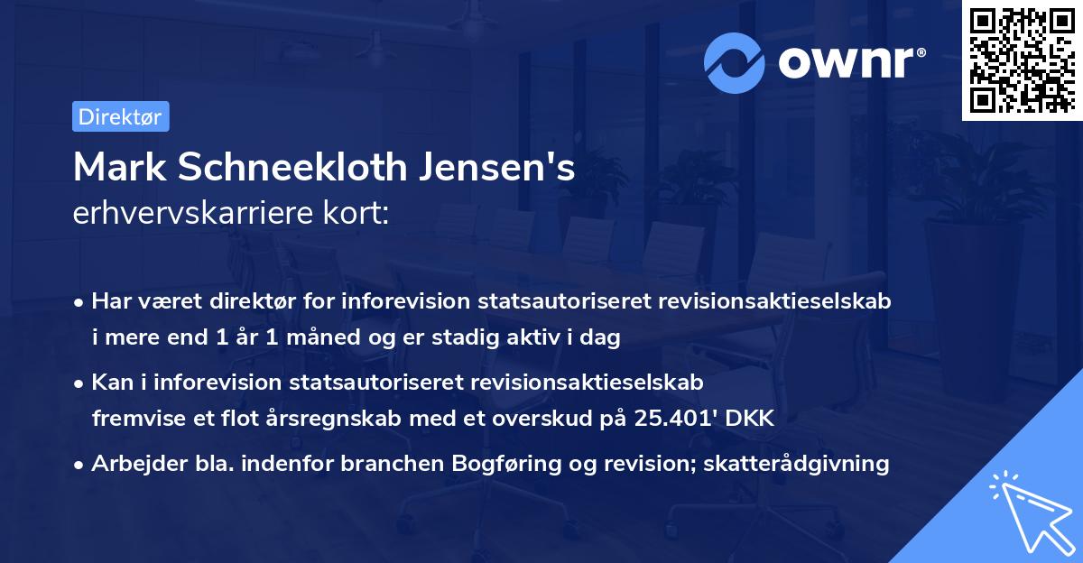 Mark Schneekloth Jensen's erhvervskarriere kort