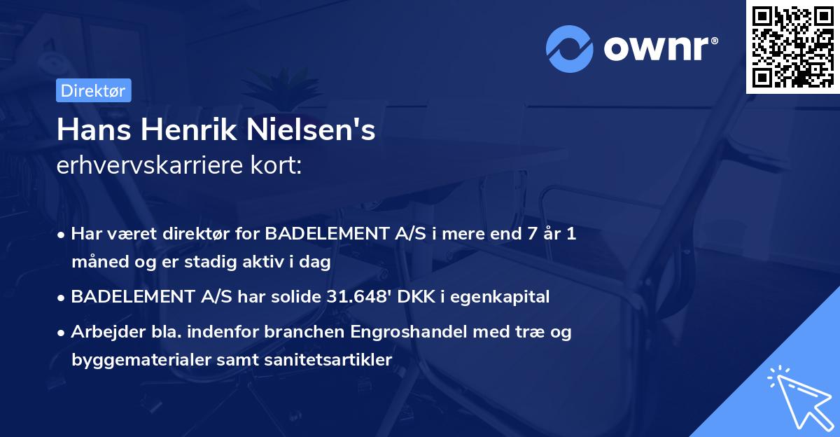 Hans Henrik Nielsen's erhvervskarriere kort