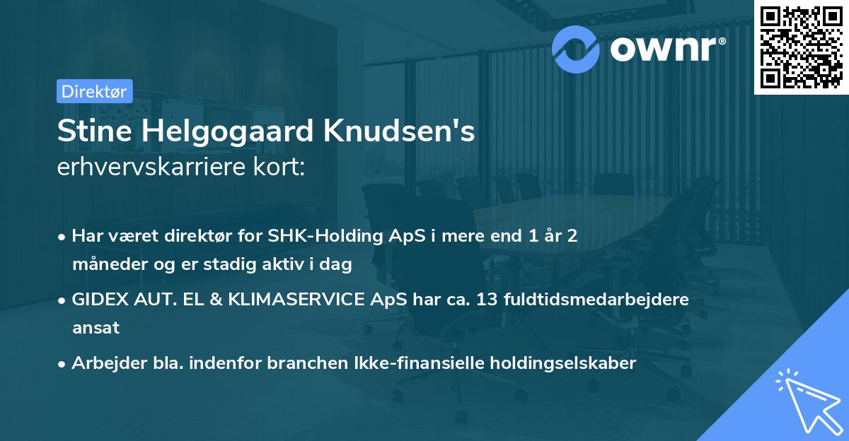 Stine Helgogaard Knudsen's erhvervskarriere kort