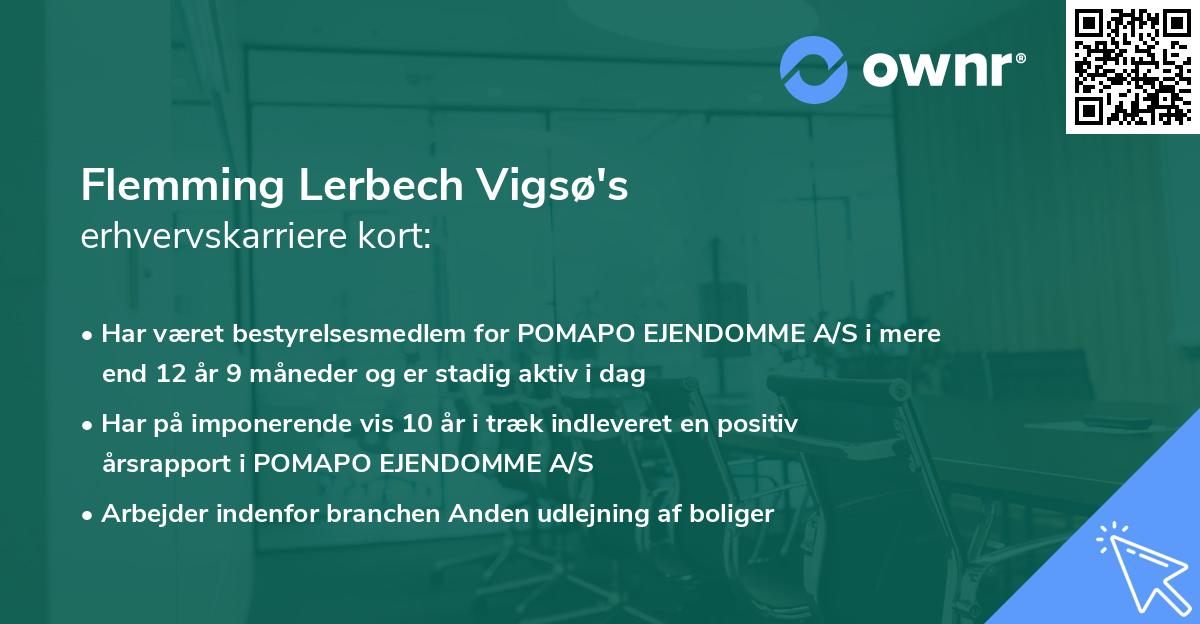Flemming Lerbech Vigsø's erhvervskarriere kort