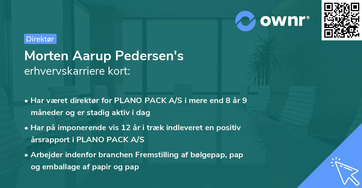 Morten Aarup Pedersen's erhvervskarriere kort