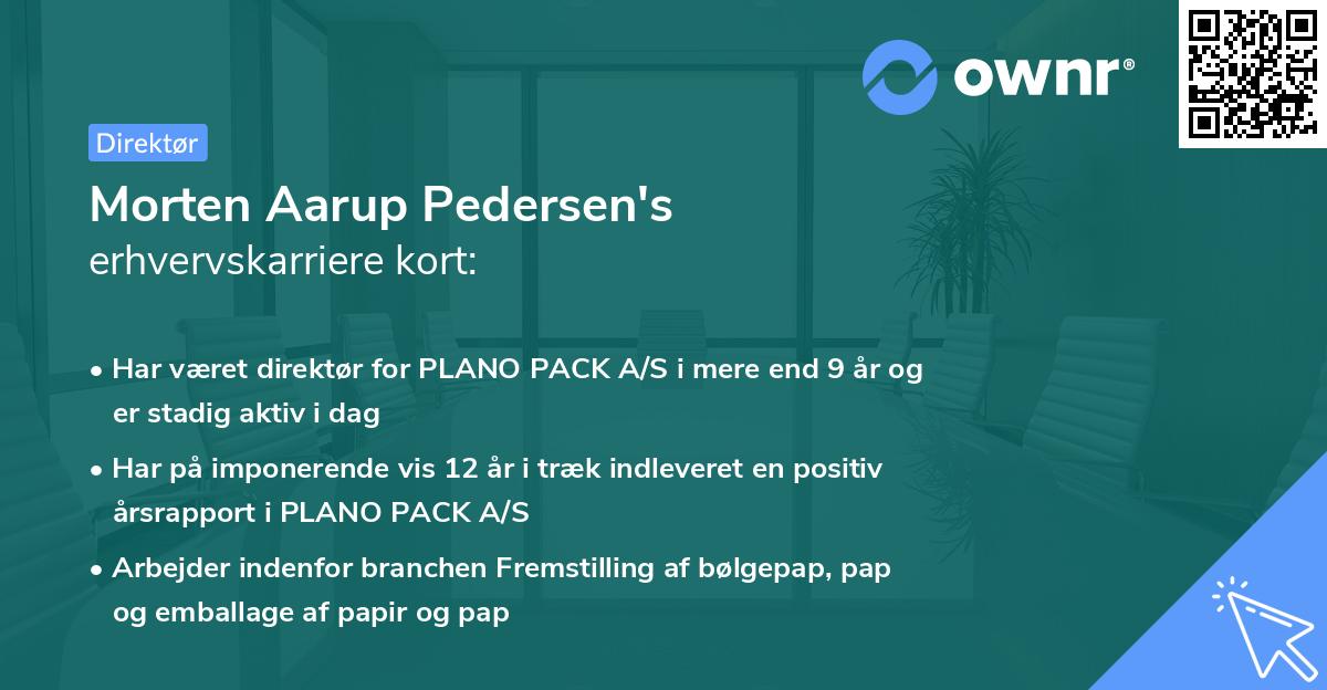 Morten Aarup Pedersen's erhvervskarriere kort
