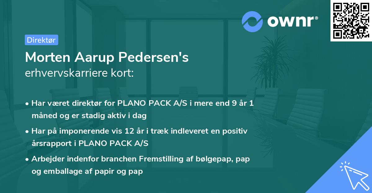 Morten Aarup Pedersen's erhvervskarriere kort