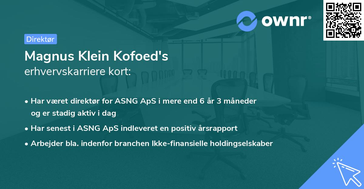 Magnus Klein Kofoed's erhvervskarriere kort