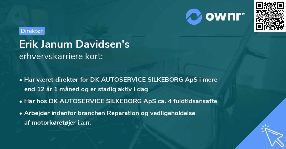 Erik Janum Davidsen's erhvervskarriere kort