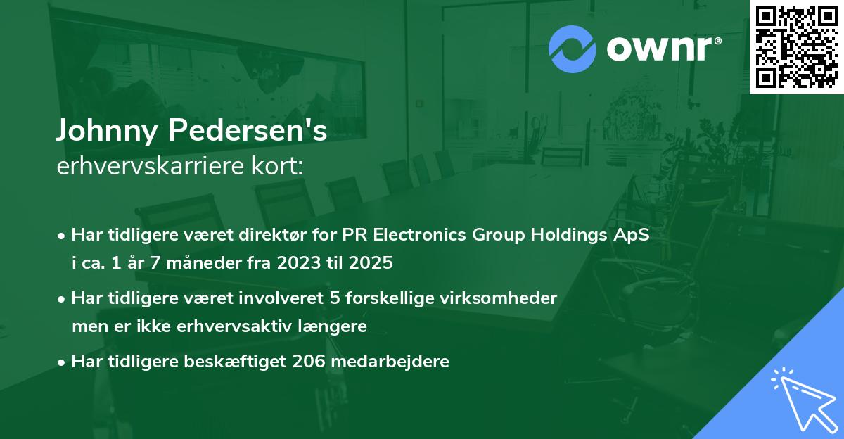 Johnny Pedersen's erhvervskarriere kort