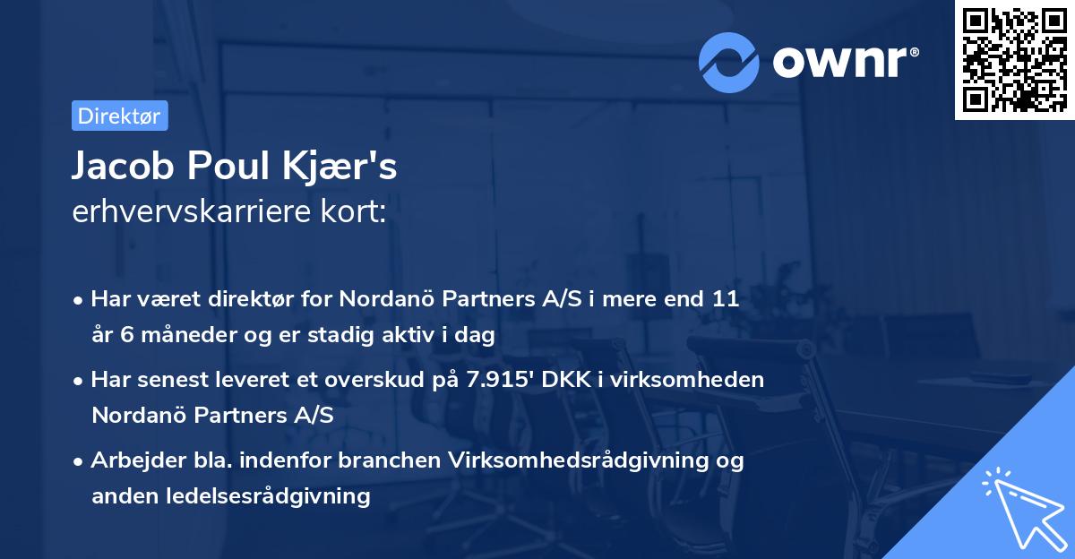Jacob Poul Kjær's erhvervskarriere kort