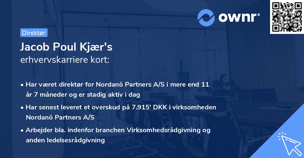 Jacob Poul Kjær's erhvervskarriere kort