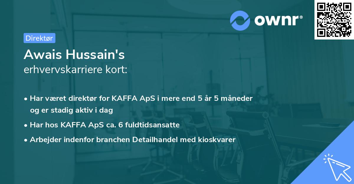 Awais Hussain's erhvervskarriere kort