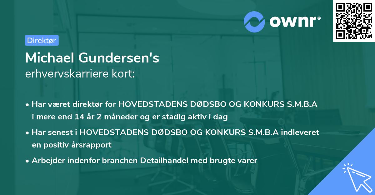 Michael Gundersen's erhvervskarriere kort