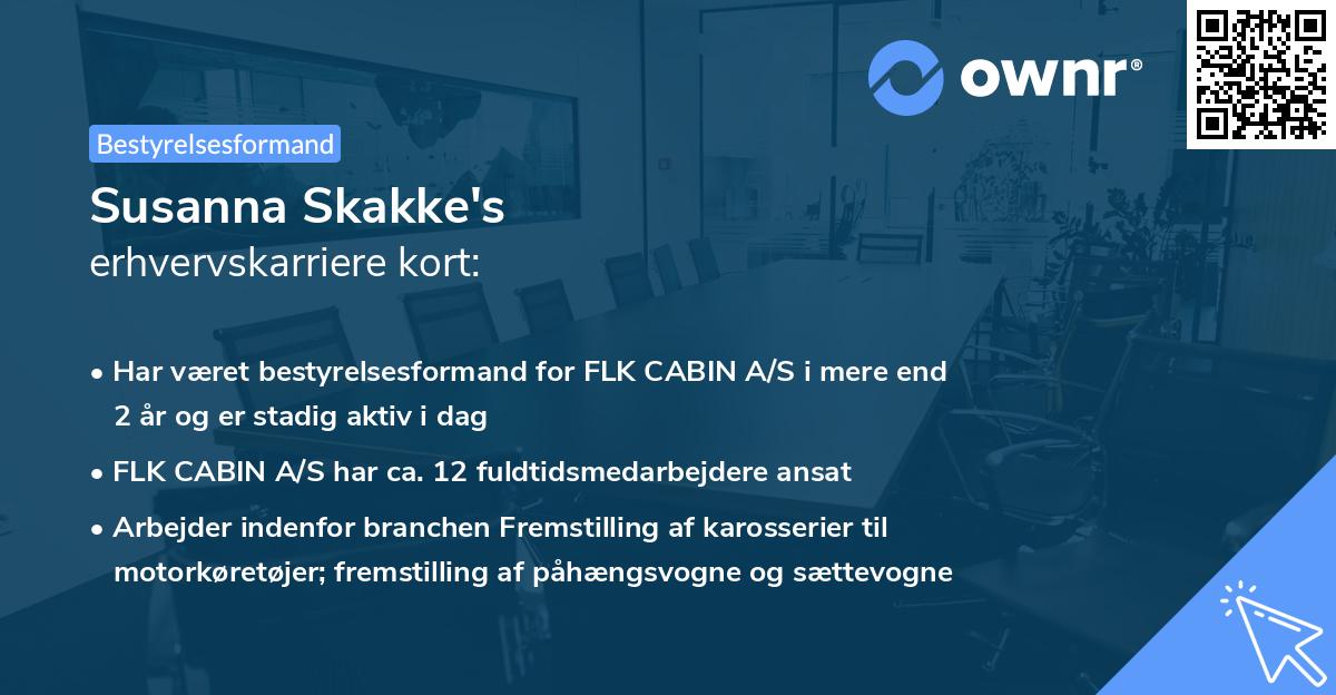 Susanna Skakke's erhvervskarriere kort