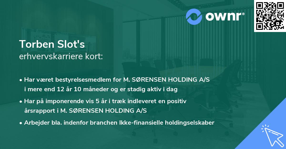Torben Slot's erhvervskarriere kort