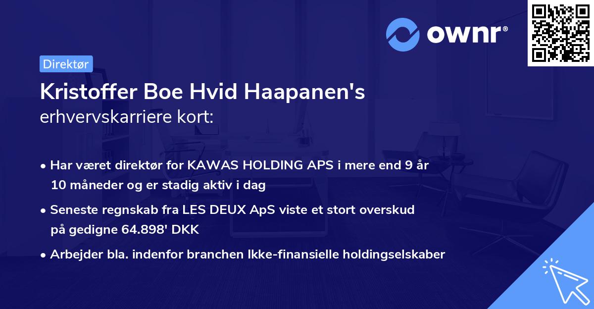 Kristoffer Boe Hvid Haapanen's erhvervskarriere kort