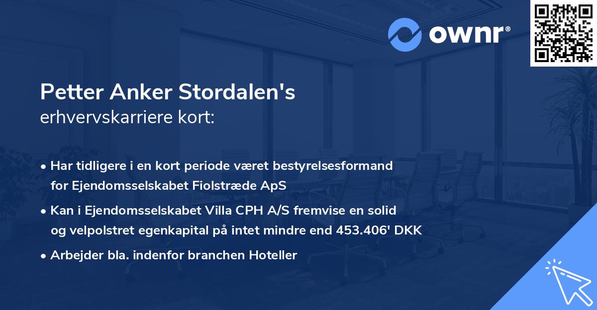 Petter Anker Stordalen's erhvervskarriere kort