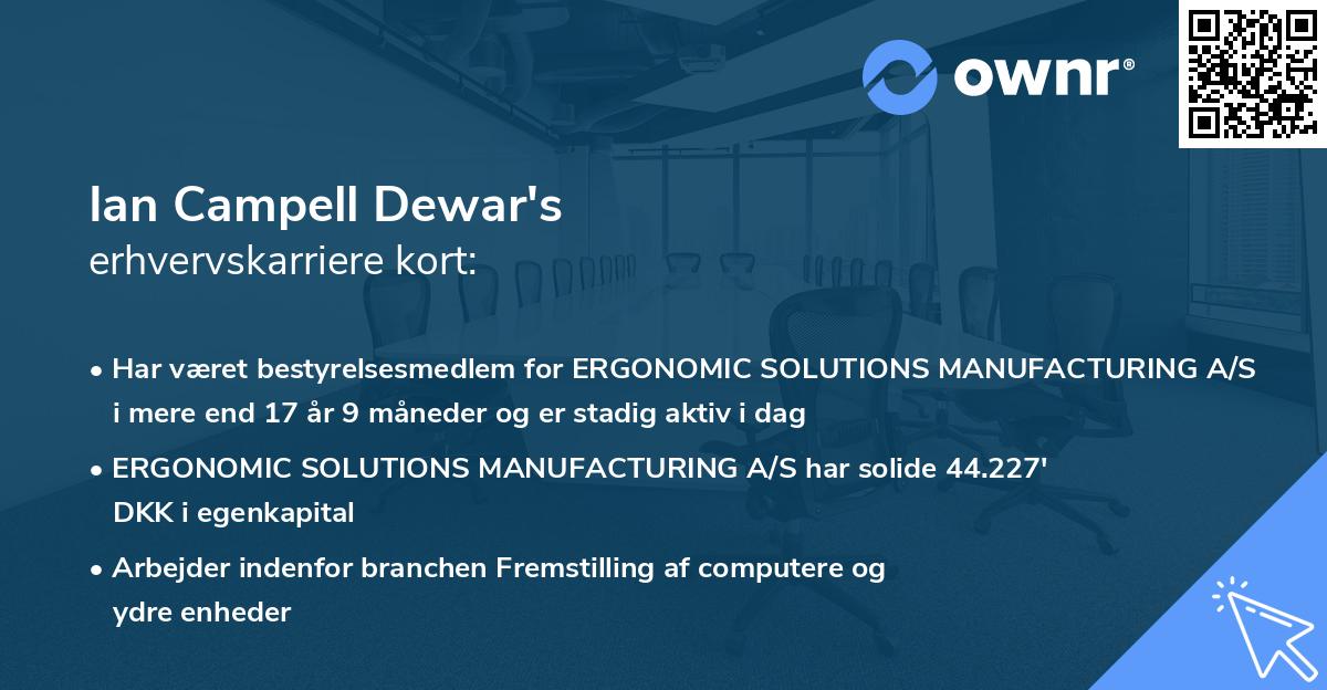 Ian Campell Dewar's erhvervskarriere kort