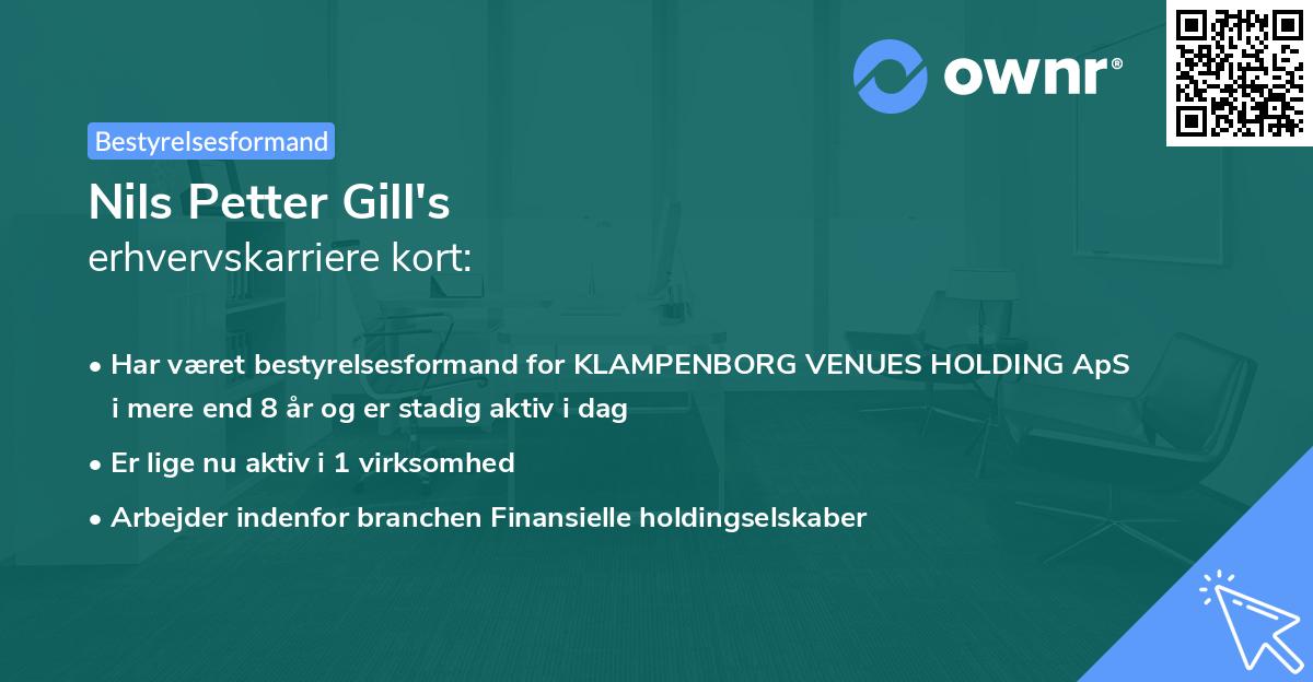 Nils Petter Gill's erhvervskarriere kort
