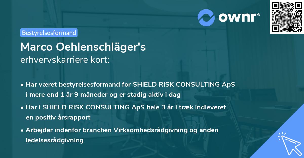 Marco Oehlenschläger's erhvervskarriere kort