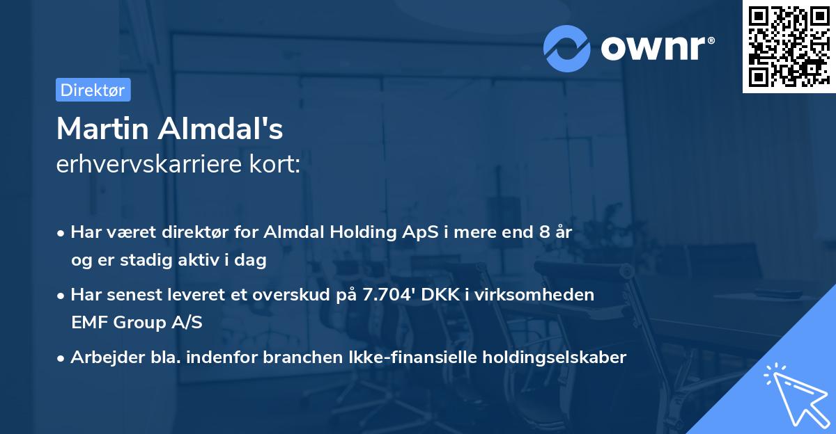 Martin Almdal's erhvervskarriere kort