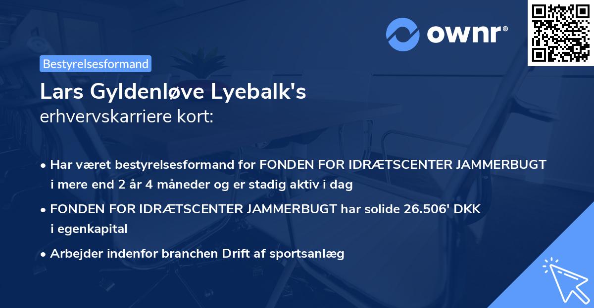 Lars Gyldenløve Lyebalk's erhvervskarriere kort