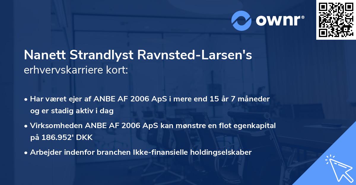 Nanett Strandlyst Ravnsted-Larsen's erhvervskarriere kort