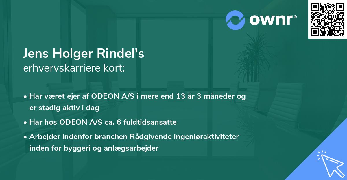 Jens Holger Rindel's erhvervskarriere kort