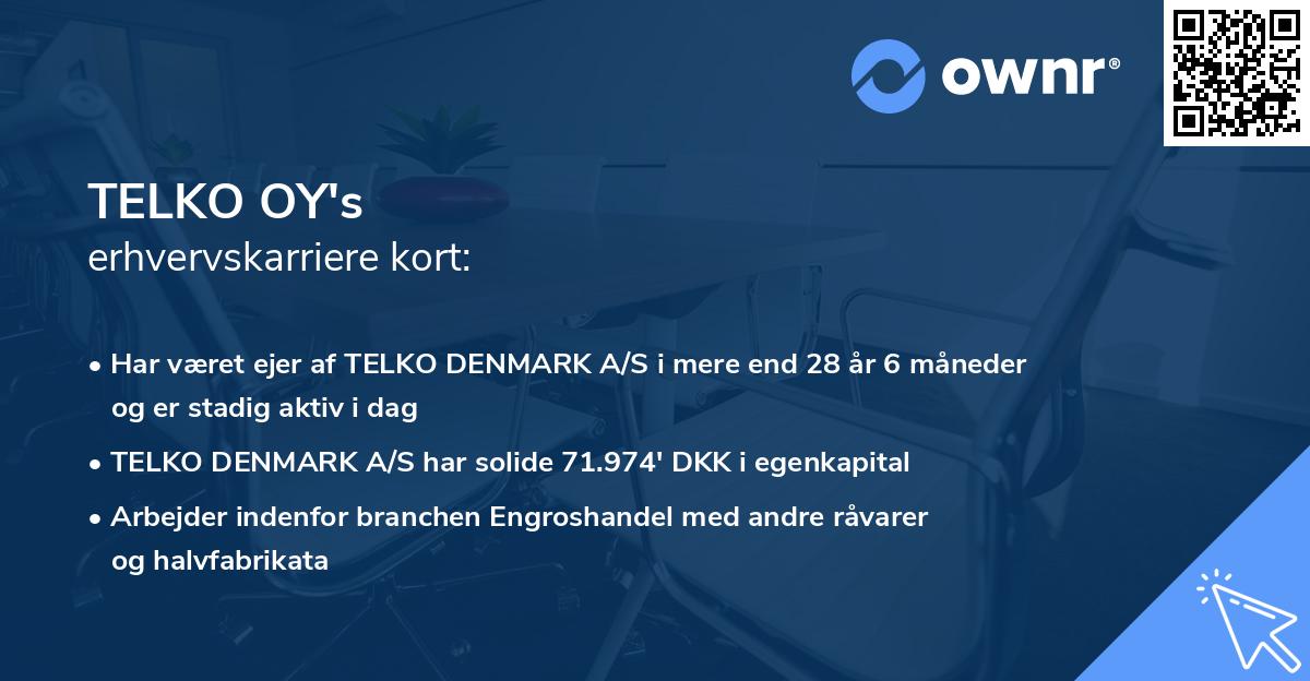 TELKO OY's erhvervskarriere kort