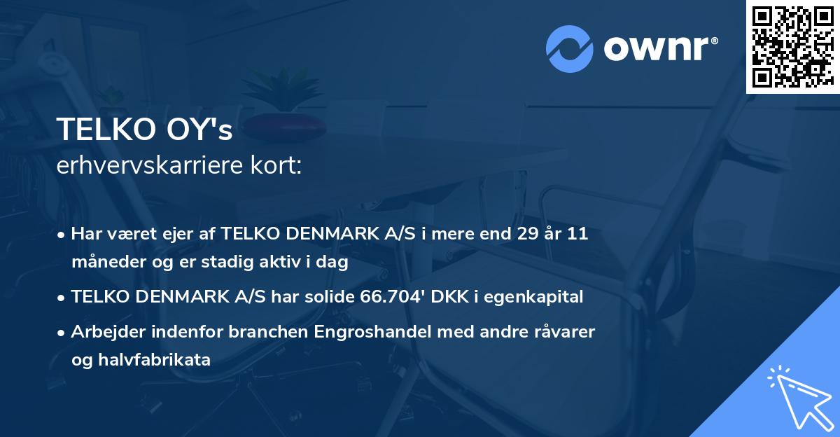 TELKO OY's erhvervskarriere kort