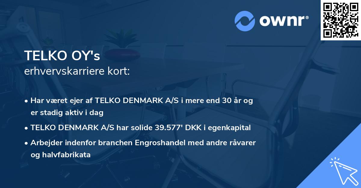 TELKO OY's erhvervskarriere kort