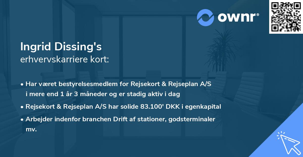Ingrid Dissing's erhvervskarriere kort