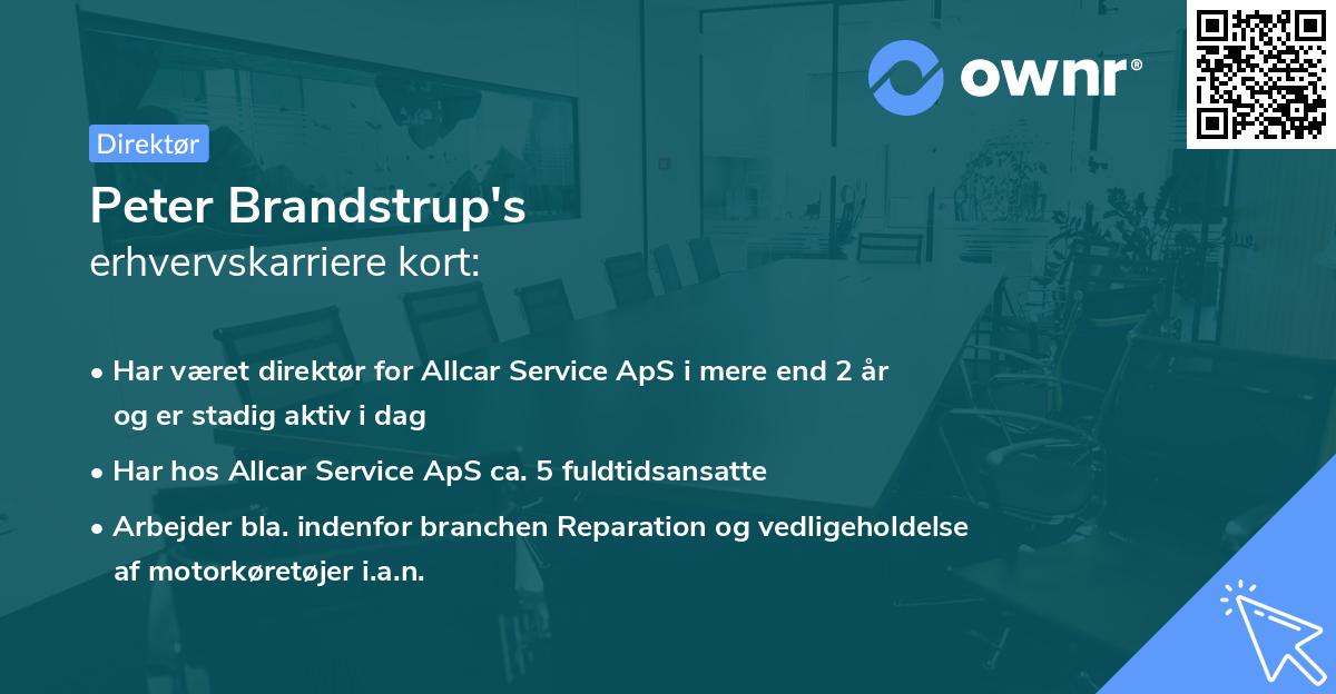 Peter Brandstrup's erhvervskarriere kort