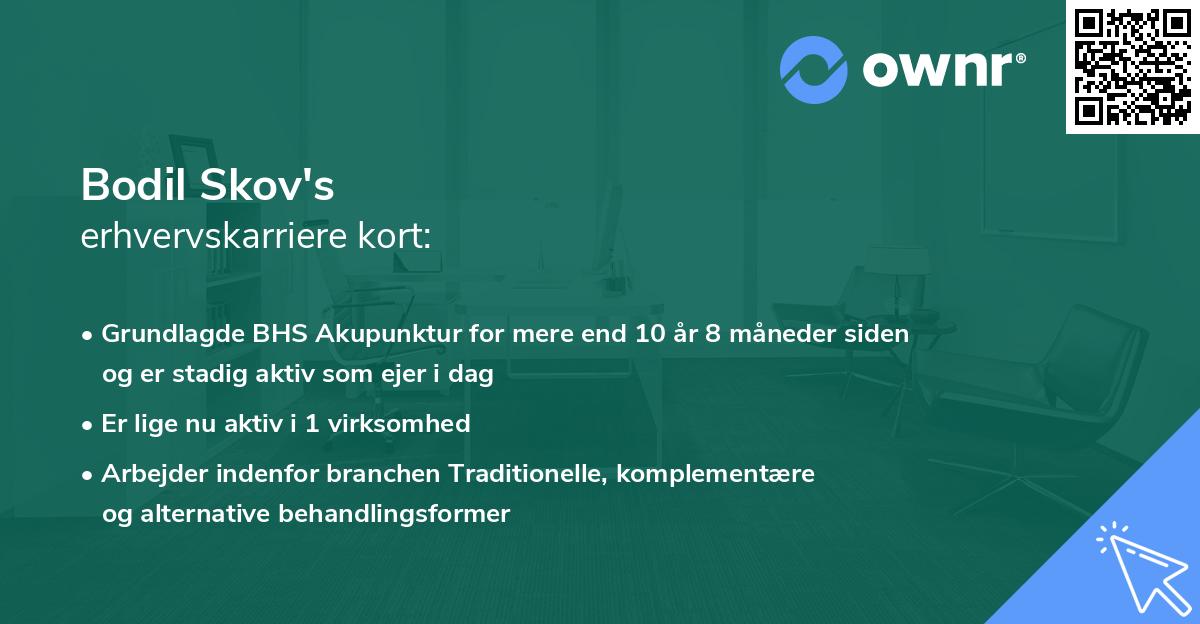 Bodil Skov's erhvervskarriere kort