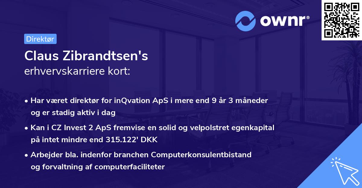 Claus Zibrandtsen's erhvervskarriere kort
