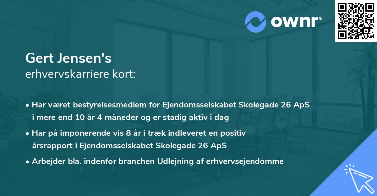 Gert Jensen's erhvervskarriere kort