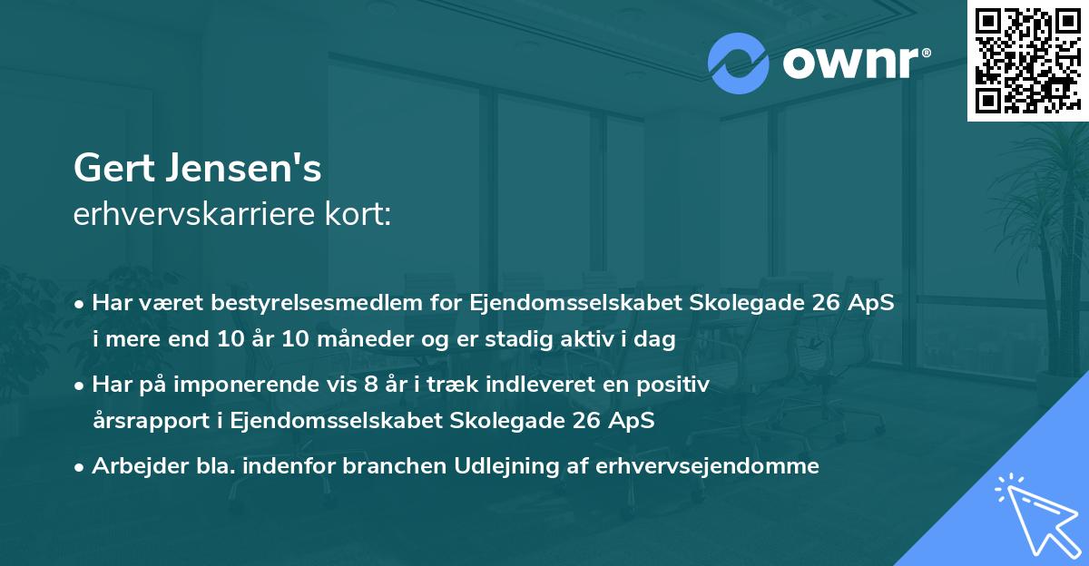 Gert Jensen's erhvervskarriere kort