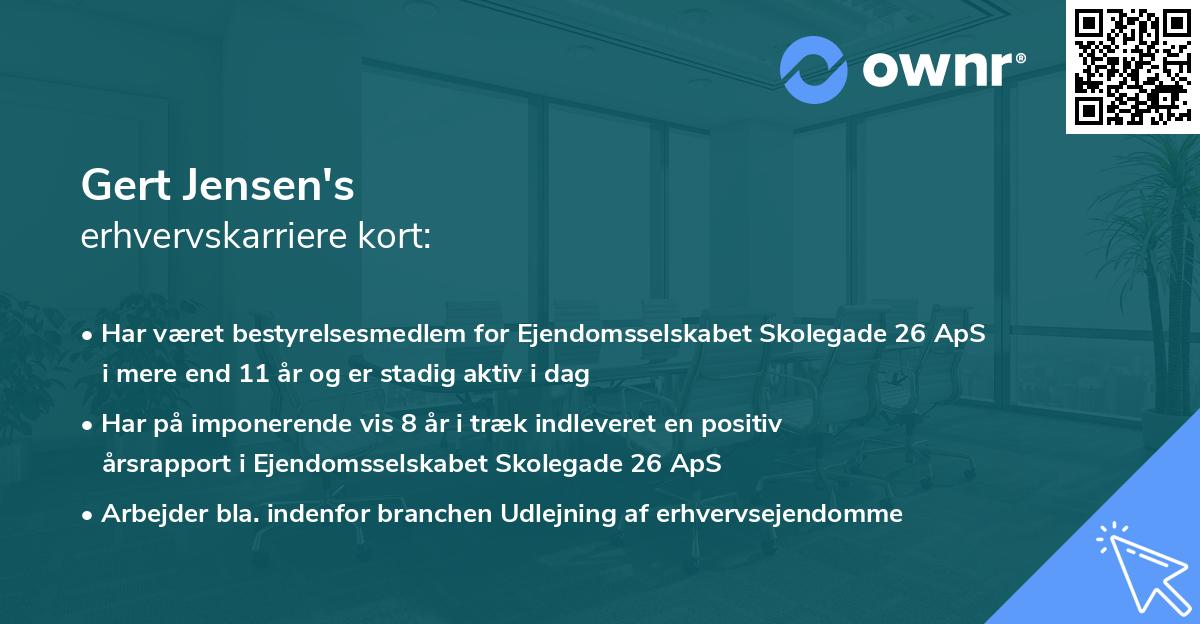 Gert Jensen's erhvervskarriere kort