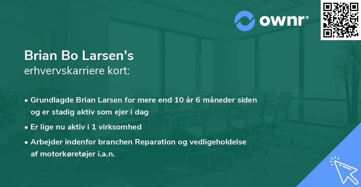 Brian Bo Larsen's erhvervskarriere kort