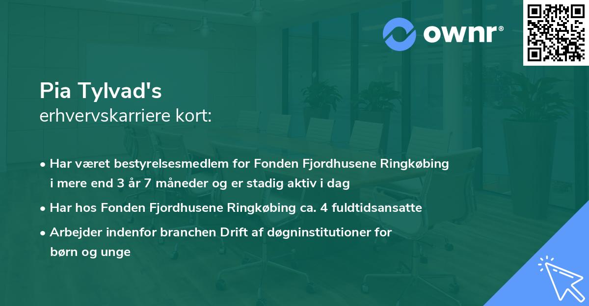 Pia Tylvad's erhvervskarriere kort