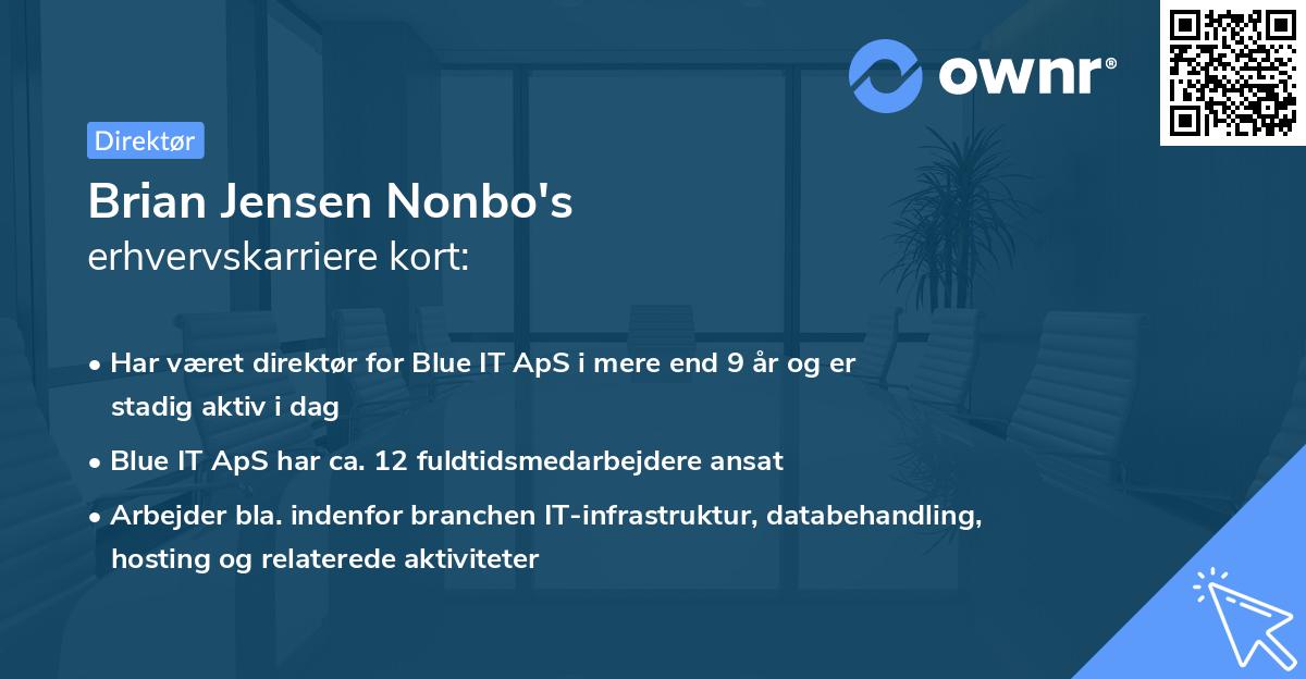 Brian Jensen Nonbo's erhvervskarriere kort