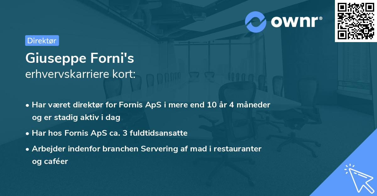 Giuseppe Forni's erhvervskarriere kort