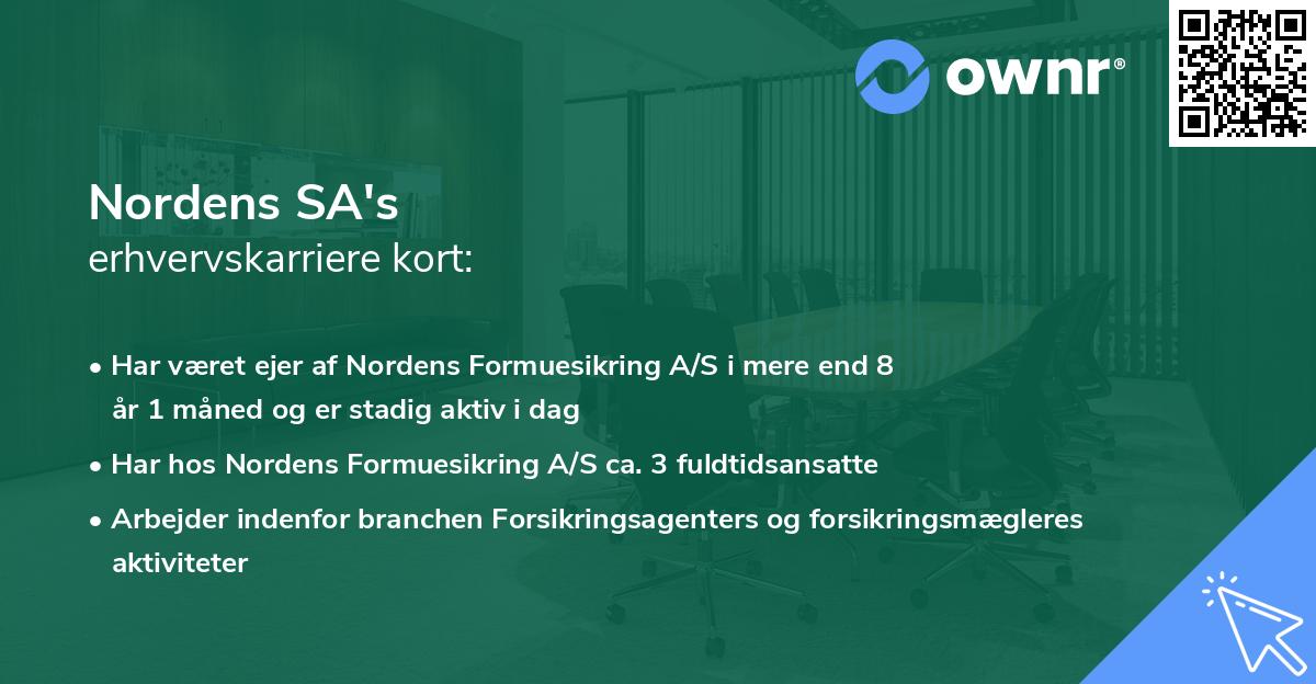Nordens SA's erhvervskarriere kort