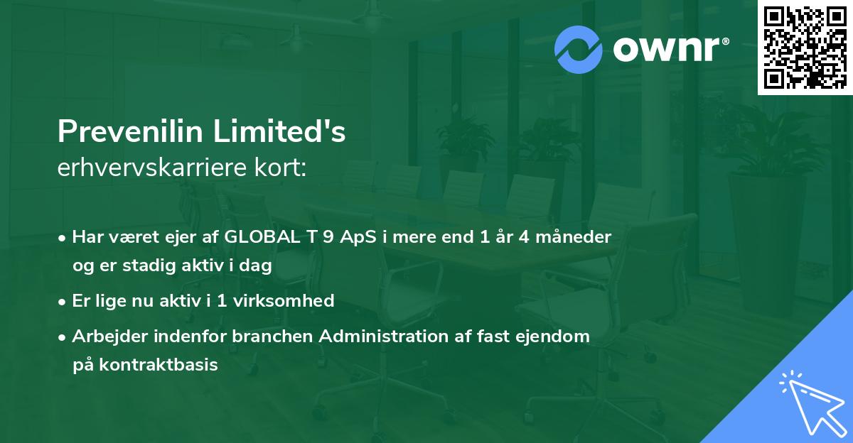 Prevenilin Limited's erhvervskarriere kort