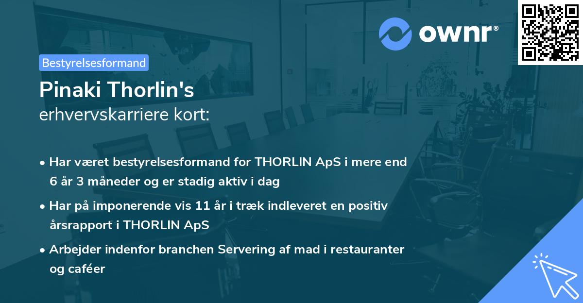 Pinaki Thorlin's erhvervskarriere kort