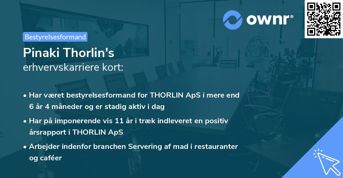 Pinaki Thorlin's erhvervskarriere kort