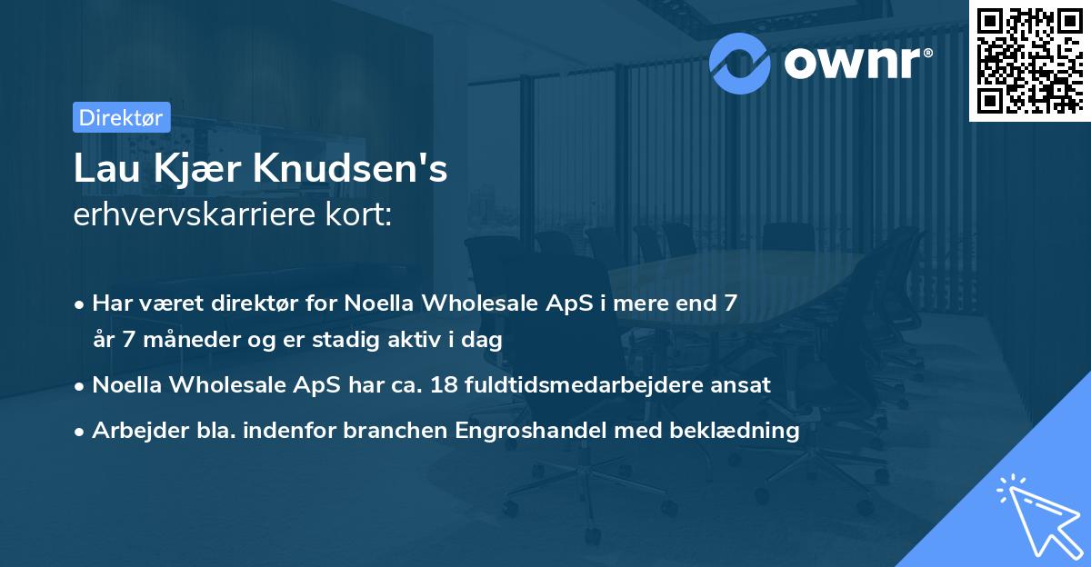 Lau Kjær Knudsen's erhvervskarriere kort