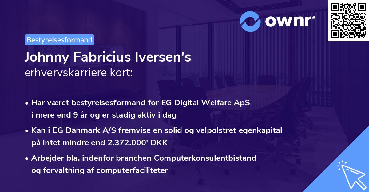 Johnny Fabricius Iversen's erhvervskarriere kort