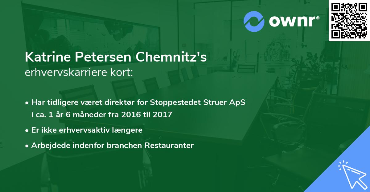 Katrine Petersen Chemnitz's erhvervskarriere kort