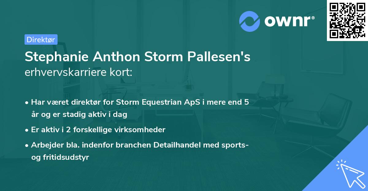 Stephanie Anthon Storm Pallesen's erhvervskarriere kort