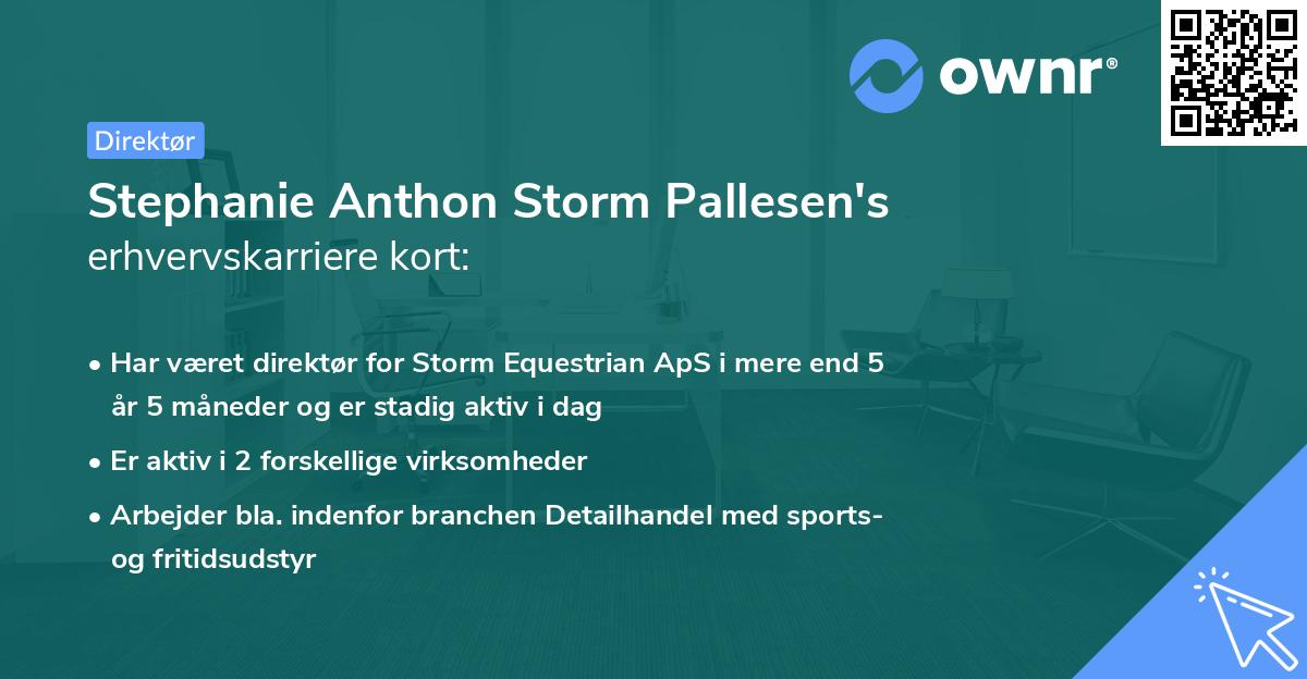 Stephanie Anthon Storm Pallesen's erhvervskarriere kort